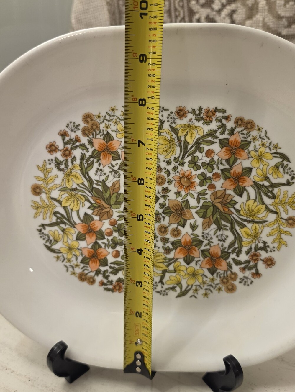 Corelle Vintage Indian Summer Oval Serving Platter Floral Corning 12” x 10” - Picture 3 of 5